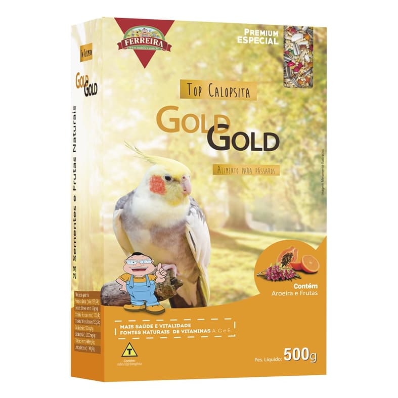 Top Calopsita Gold Aroeira e Frutas 500g