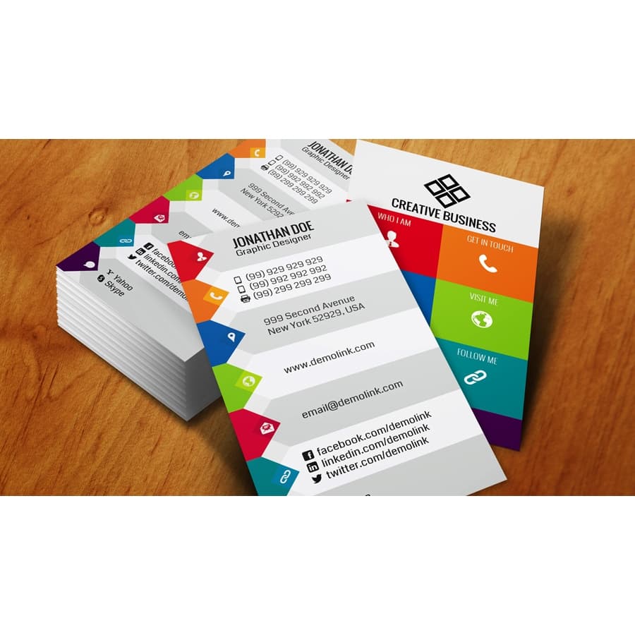 Cartão de Visita Colorido 100 unidades promocional