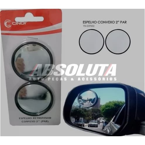 Espelho Retrovisor Carro Moto Convexo Auxiliar Externo Para Pontos Cegos 5cm Universal Olho de Boi Cinoy O PAR