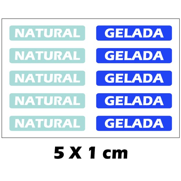 KIT 10 ADESIVOS RESINADOS NATURAL/GELADA BEBEDOURO GELADEIRA (5 X 1 cm)