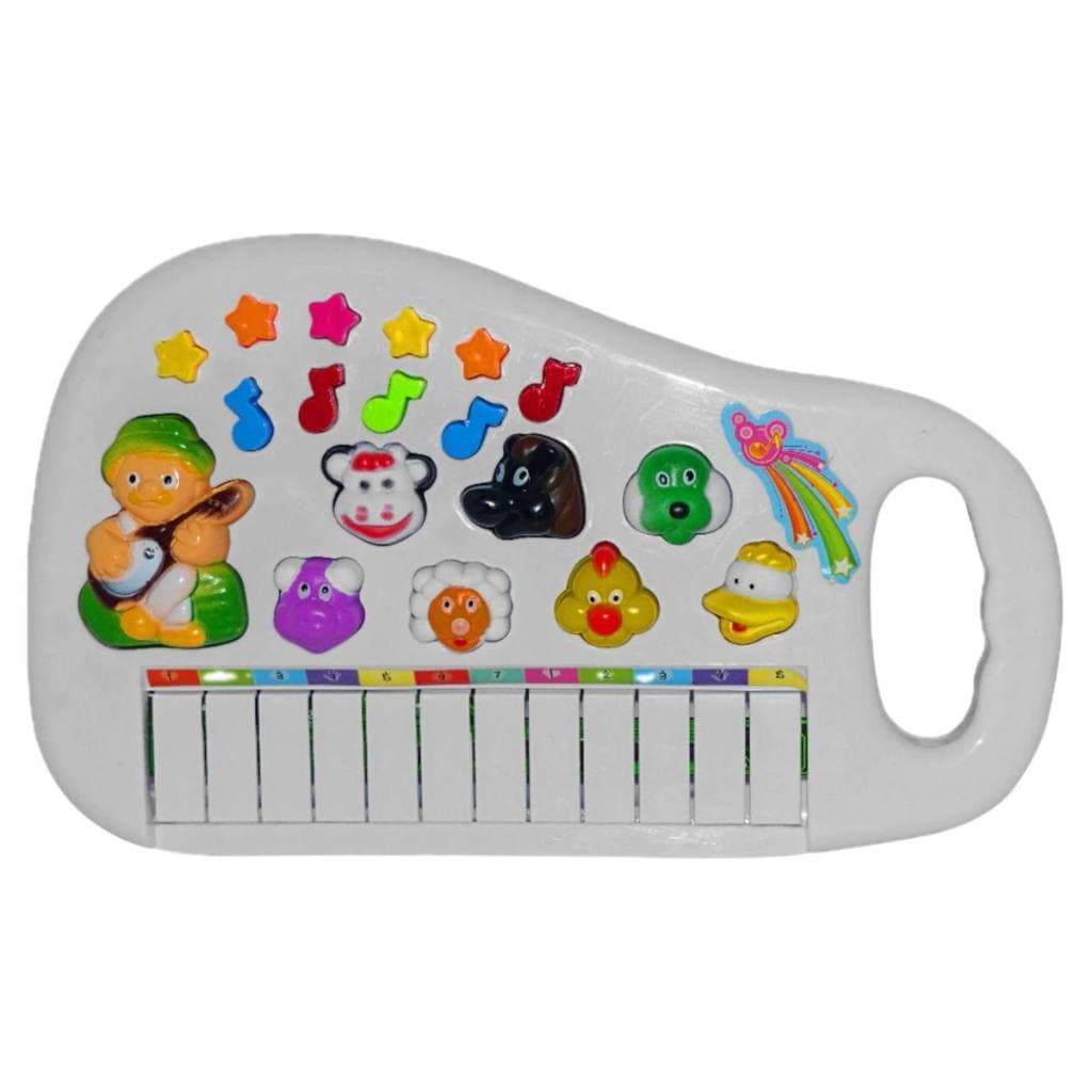 Piano Infantil Teclado Musical Para Criança Som Animais Bebê Cor Branco