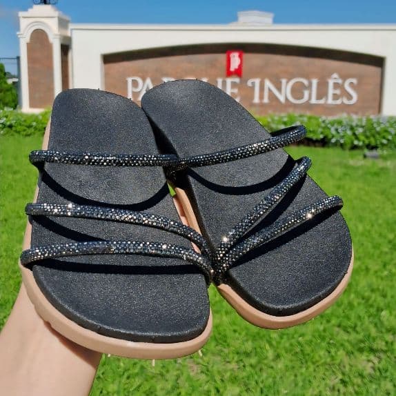 Sandália Infantil Menina Papete Birken Glitter Conforto Macia Leve Antiderrapante Tratorada