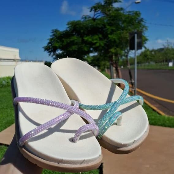 Papete birken infantil strass menina confortável- PAPETE BIRKEN MENINA INFANTIL VERDE LILAS