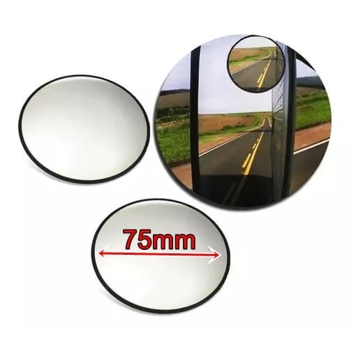 Espelho Retrovisor Carro Moto Convexo Auxiliar Externo Para Pontos Cegos 75mm Universal Olho de Boi Cinoy