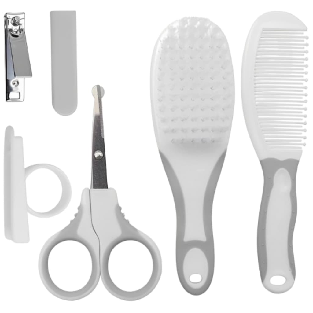 Kit Cuidados E Higiêne do Bebê 4 Itens Pente Tesoura Lixa e Escova com Cerdas Macias