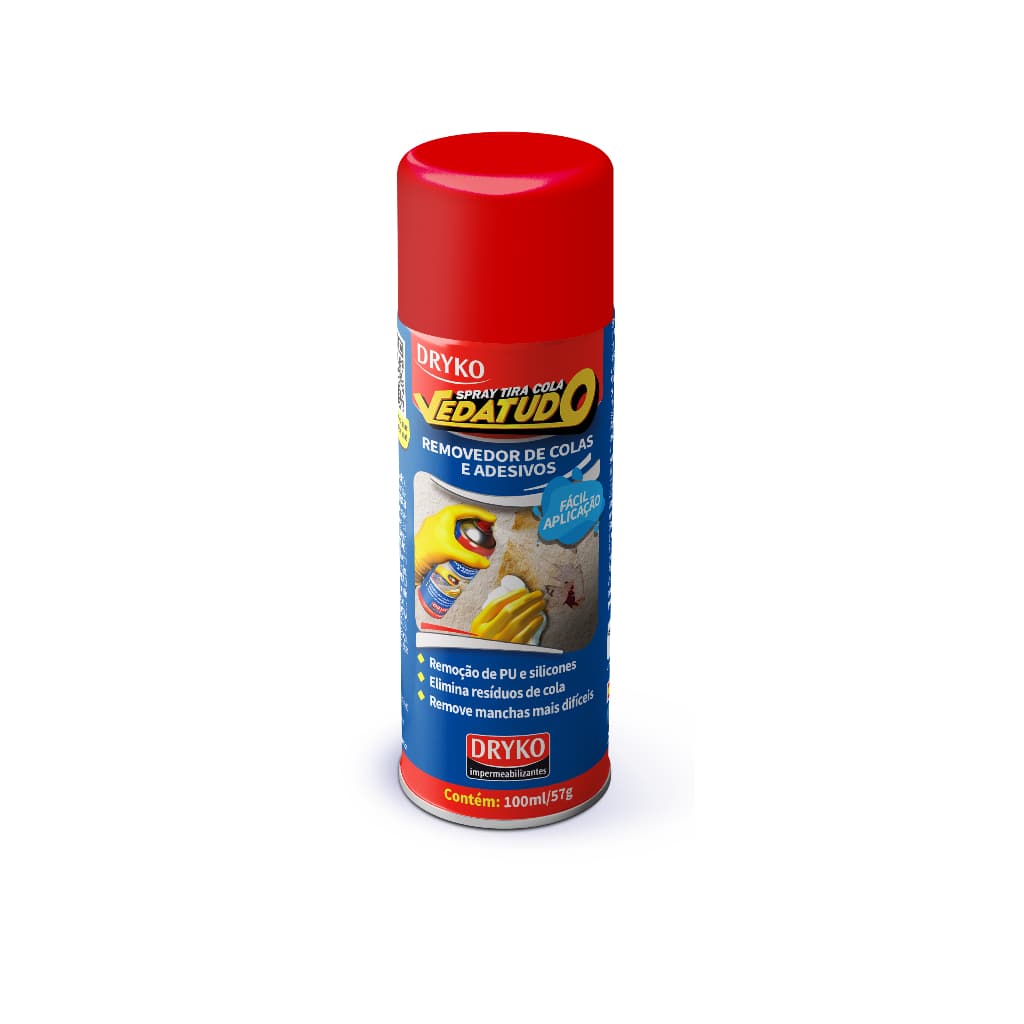 Spray Removedor de Cola e Adesivos Dryko 100ml Vedatudo | PU Silicone Etiquetas Grude