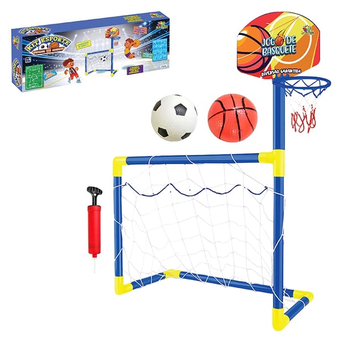 Trave Multifuncional Diversão Em Dobro Futebol / Basquetebol