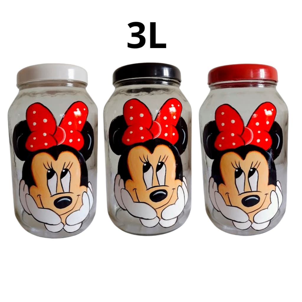 Pote de Vidro Grande 3L Mickey e Minnie | Escolha variação