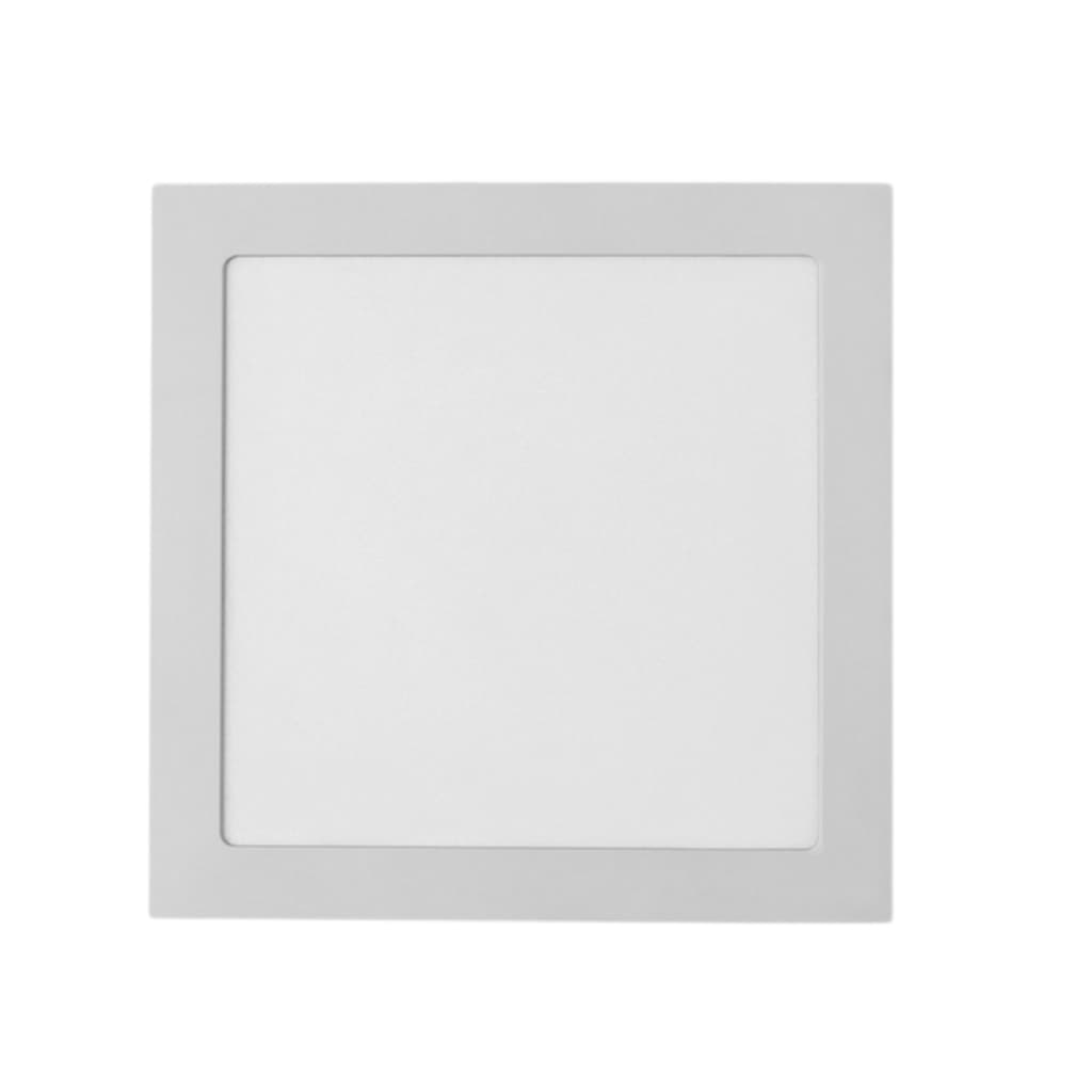 KIT 5 PAINEL PLAFON LED 18W SLIM QUADRADO 22X22 EMBUTIR BRANCO FRIO 6500K BIVOLT 110V/220V GESSO DRYWALL MADEIRA E PVC