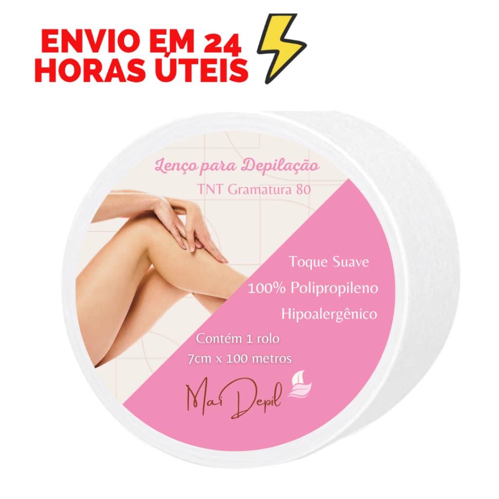 Tnt para Depilaçao 80g 7cm x 100 metros. Papel para Depilação, Lenço de Depilação tnt Branco