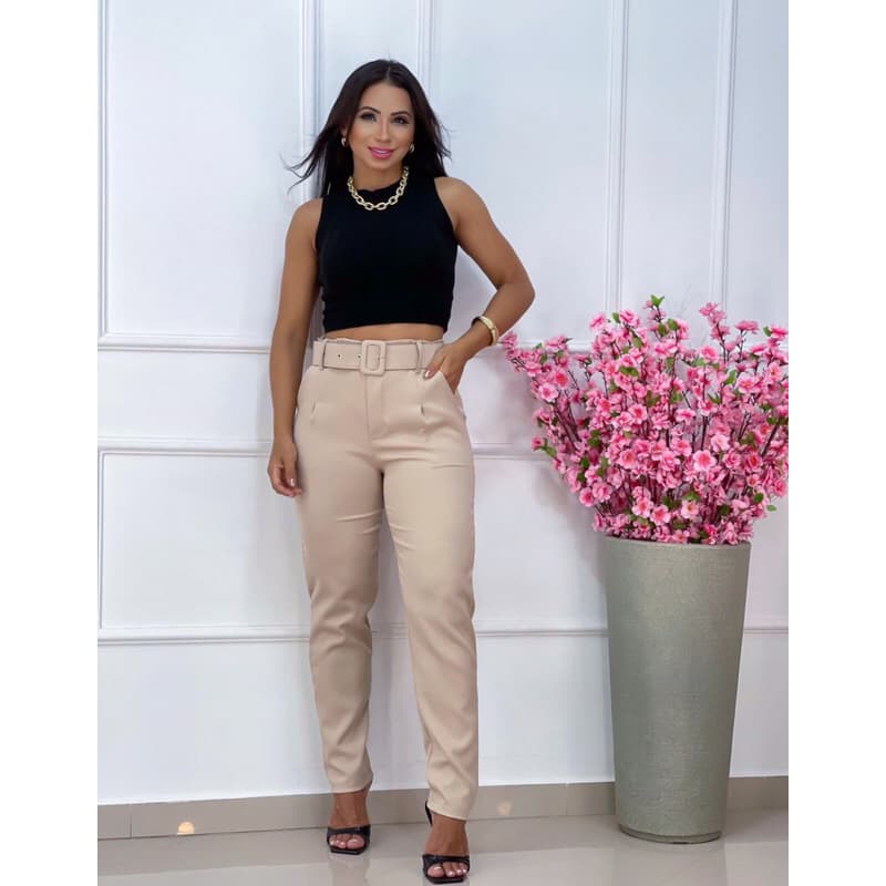 calça alfaiataria com cinto calça alfaiataria feminina moda feminina outono inverno2024