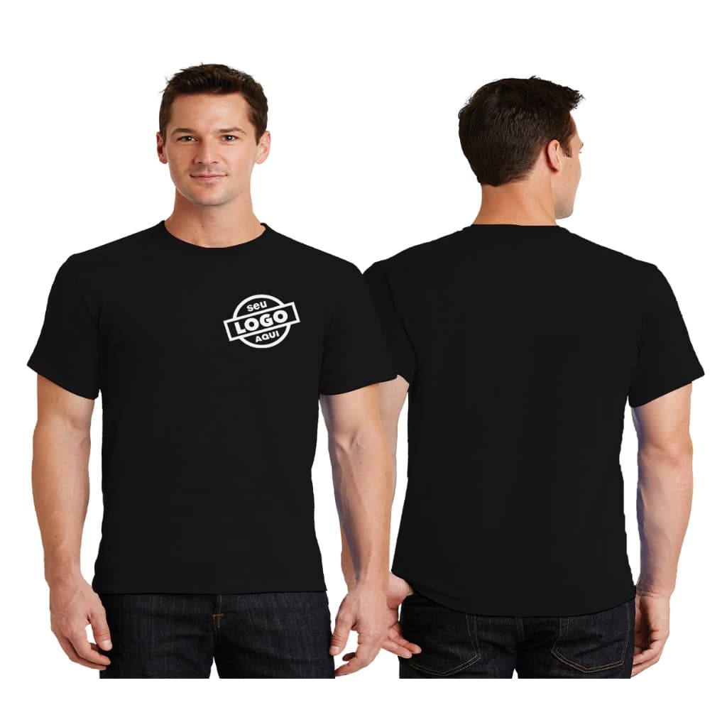 Camiseta Personalizada Sua Logo 100% Algodão Reforço Ombro a Ombro