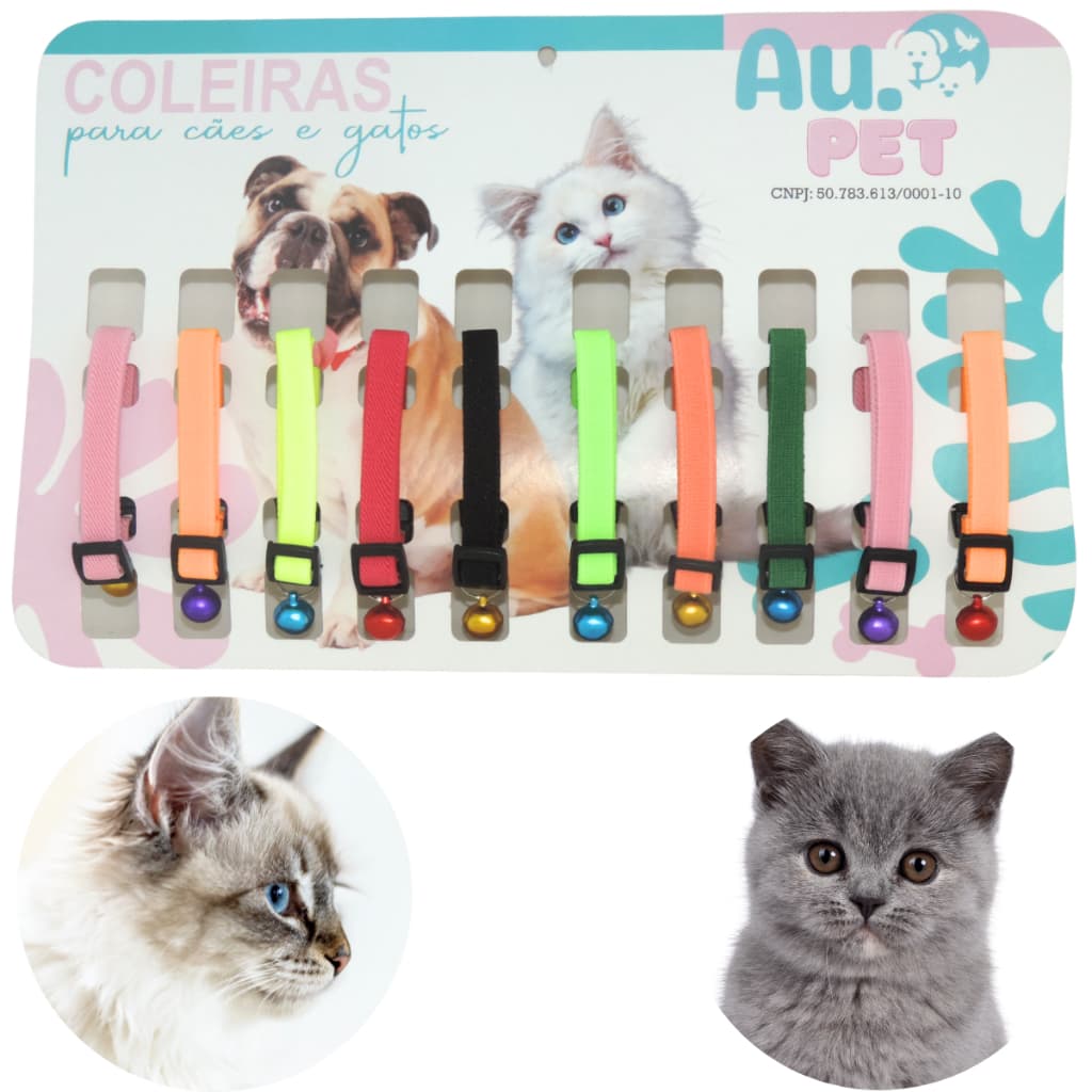Coleiras Para Gato Várias Cores Com Com Guizo