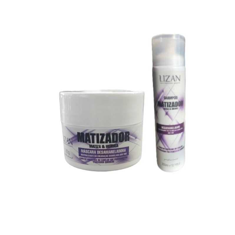 KIT LIZAN 1 SHAMPOO MATIZADOR 300ML e MASCARA MATIZADOR 280G