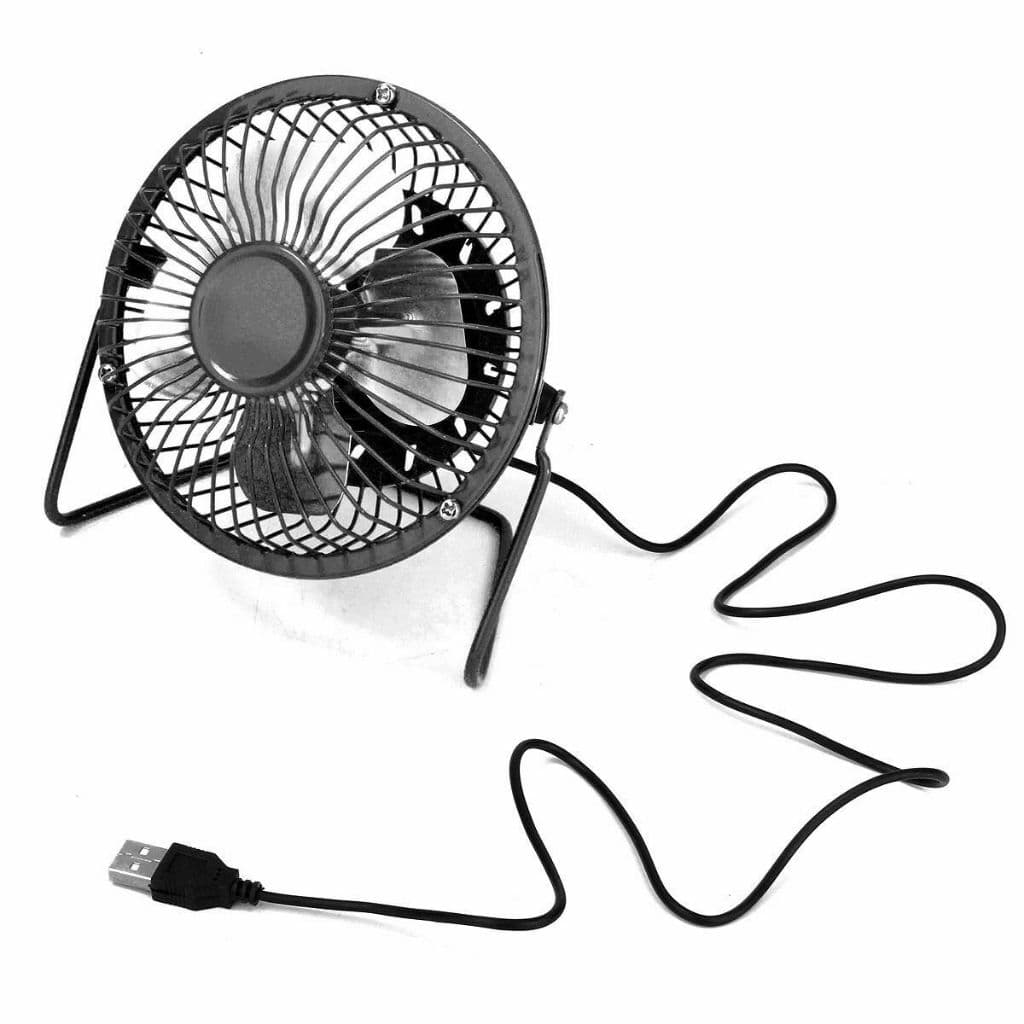 Mini Ventilador de Mesa USB Metal Portátil e Silencioso