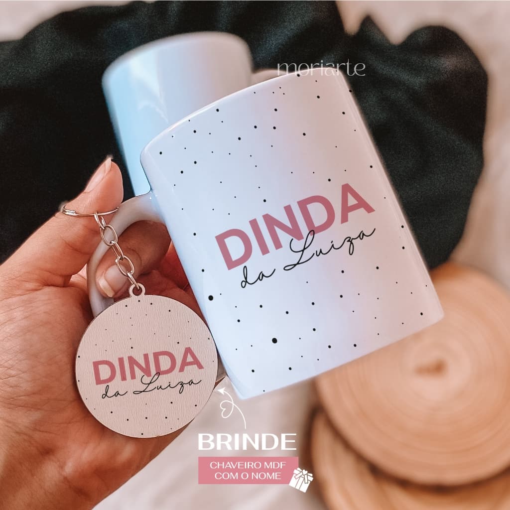 Presente personalizado Dinda, Caneca personalizada dinda/dindo caneca madrinha e padrinho presente dindos