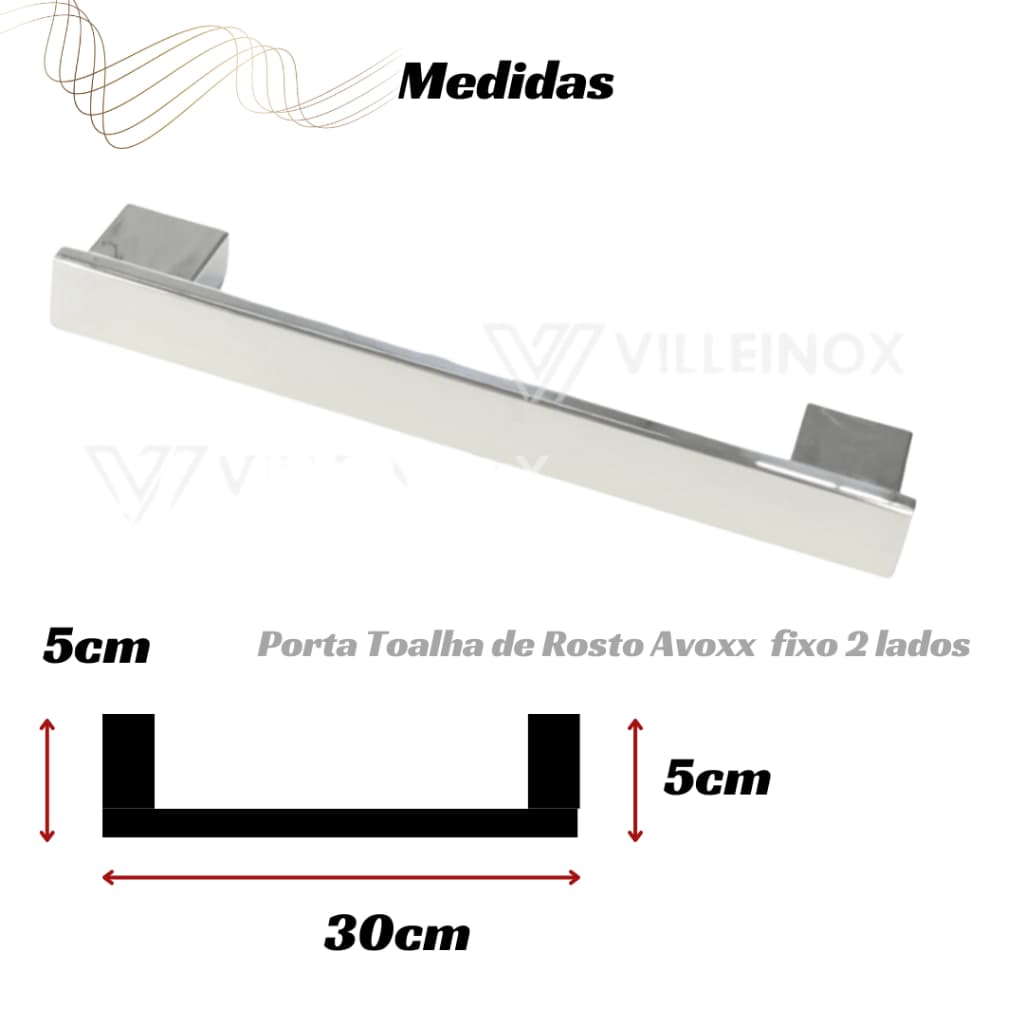 PORTA TOALHA DE ROSTO INOX POLIDO