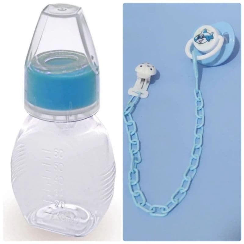 Kit Chuquinha 60ml Mamita e Chupeta Recém-nascido(tamanho 1, de 0 a 6 meses) com Prendedor de Chupeta