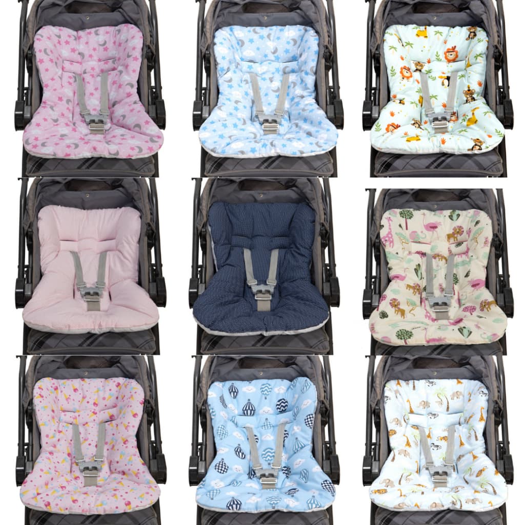 Capa de Carrinho de Bebê Acolchoada Tecido Algodão Várias Estampas