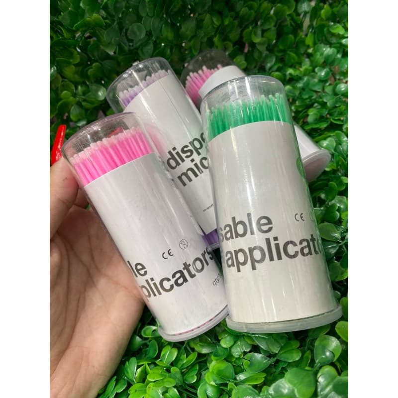 Kit 100 Microbrush descartáveis para sobrancelha/ lábios