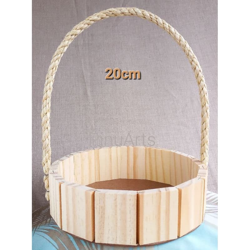 Kit com 50 Cestas de Madeira Pinus Fundo 20cm (Atacado) Para Presentes de Natal