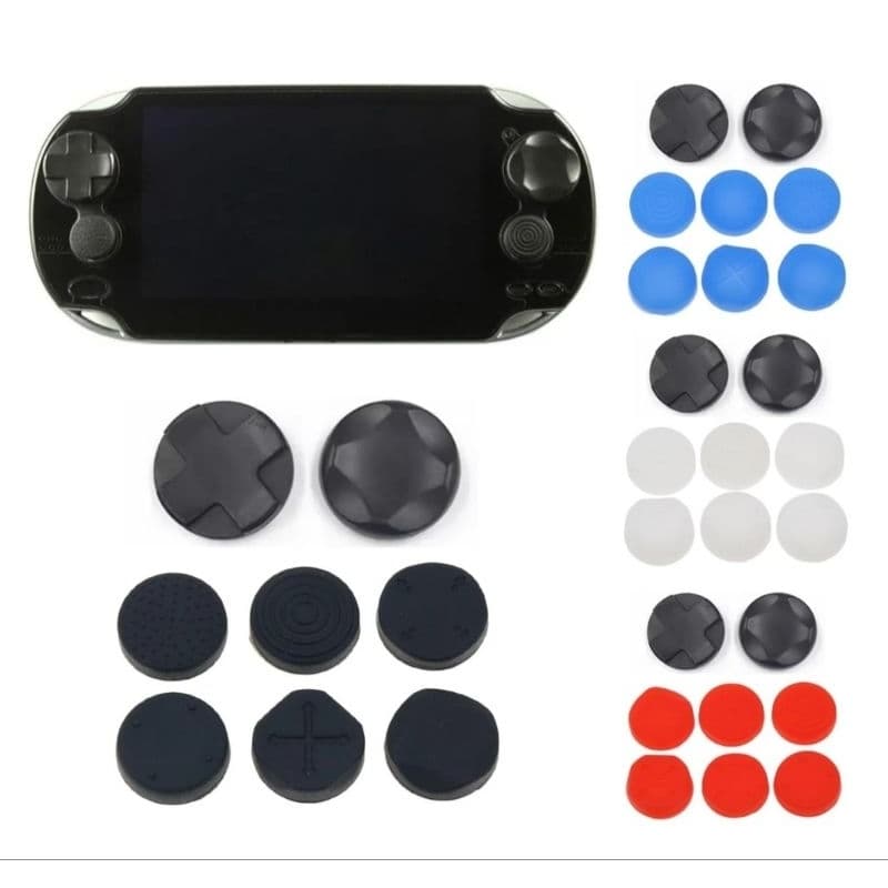 kit 6 grips analógico, 2 Joystick Direcional fixação e botões para Ps Vita Fat/Slim ambos modelos.