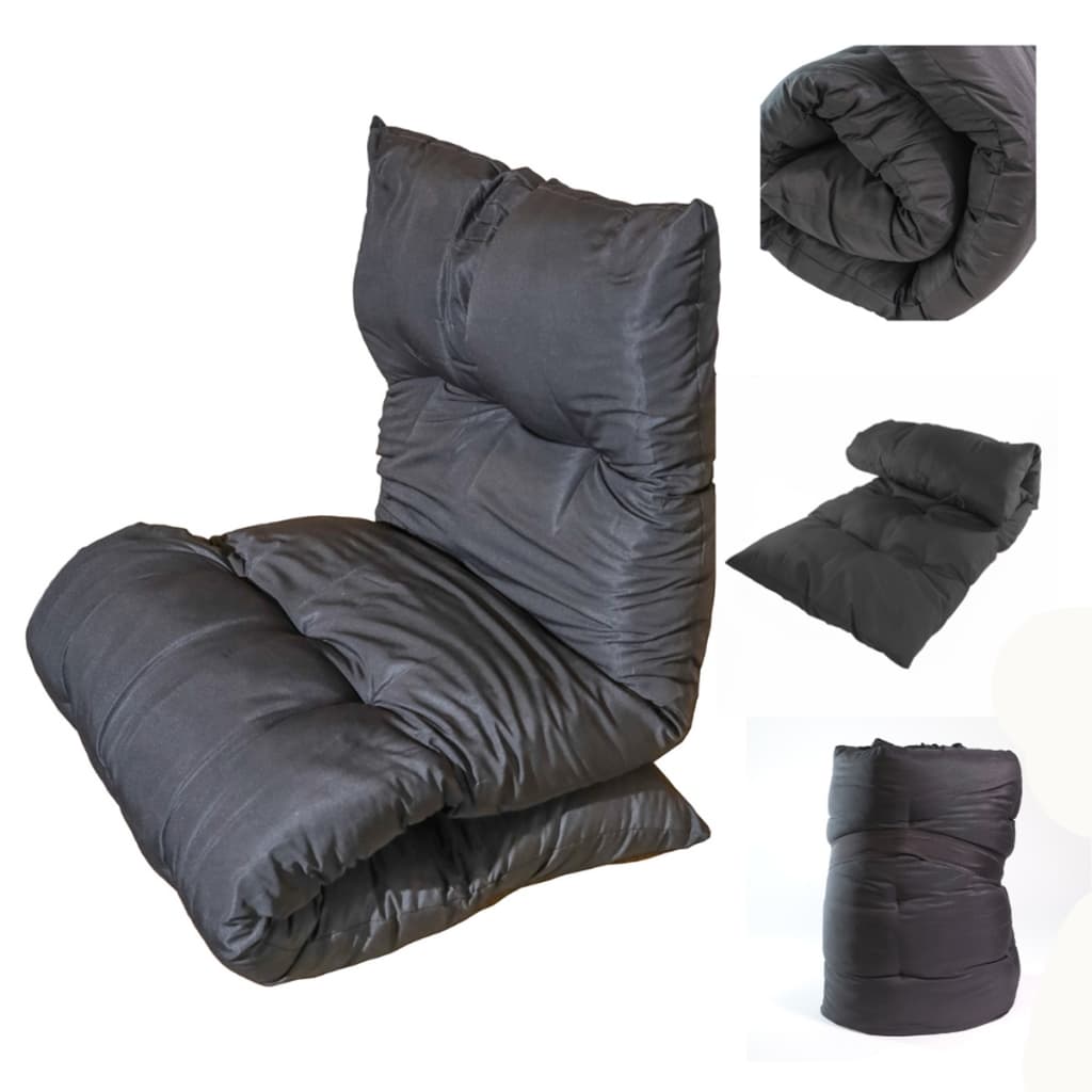 Almofada Futon Poltrona Chaise 60x170 Almofadão Pallet Sofá Futon Grandão Colchonete Cinza Chumbo