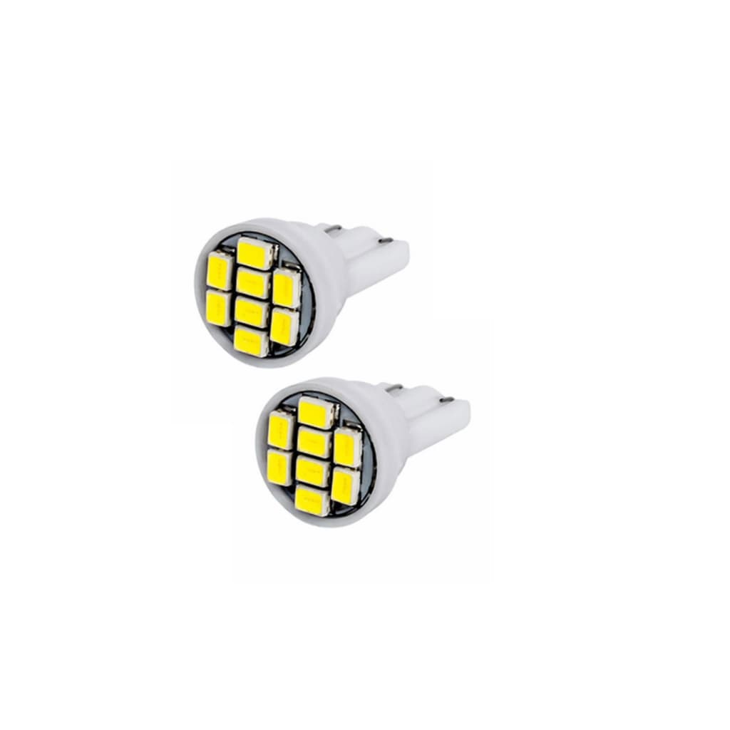 par Lampada 8 leds T10 automotiva de LED pingo T10 8 leds w5w super LED 12v