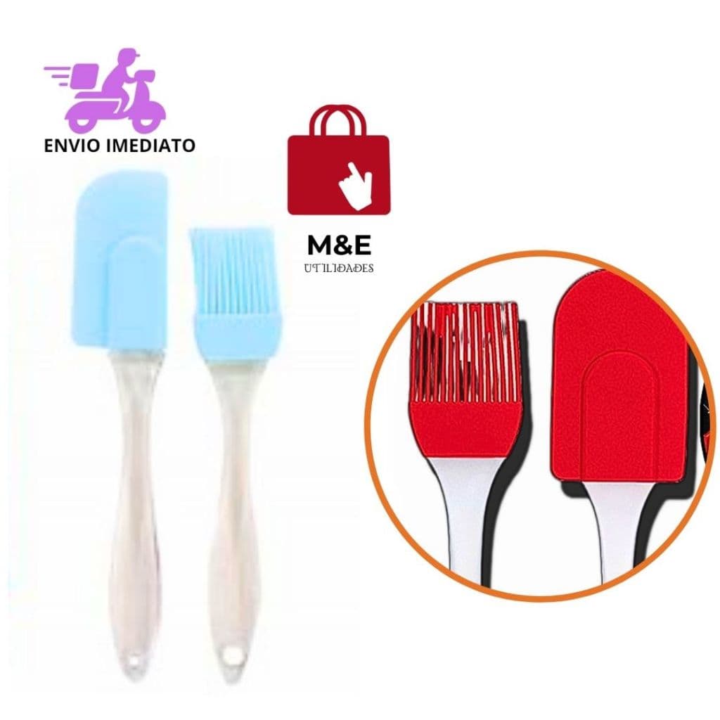 Kit Pão Duro E Pincel Silicone Culinário Cabo Acrílico