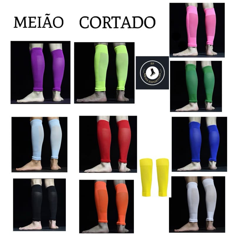 Meião Cortado Futebol (Canelito) E Kit com meia Antiderrapante