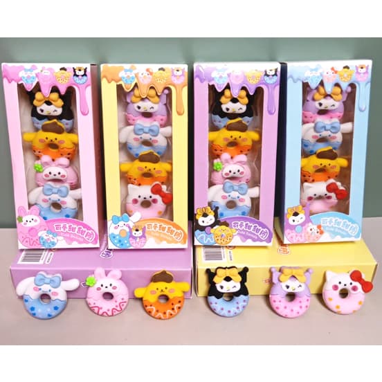 Borracha fofa Donut da turma da Hello Kitty, material escolar, papelaria fofa