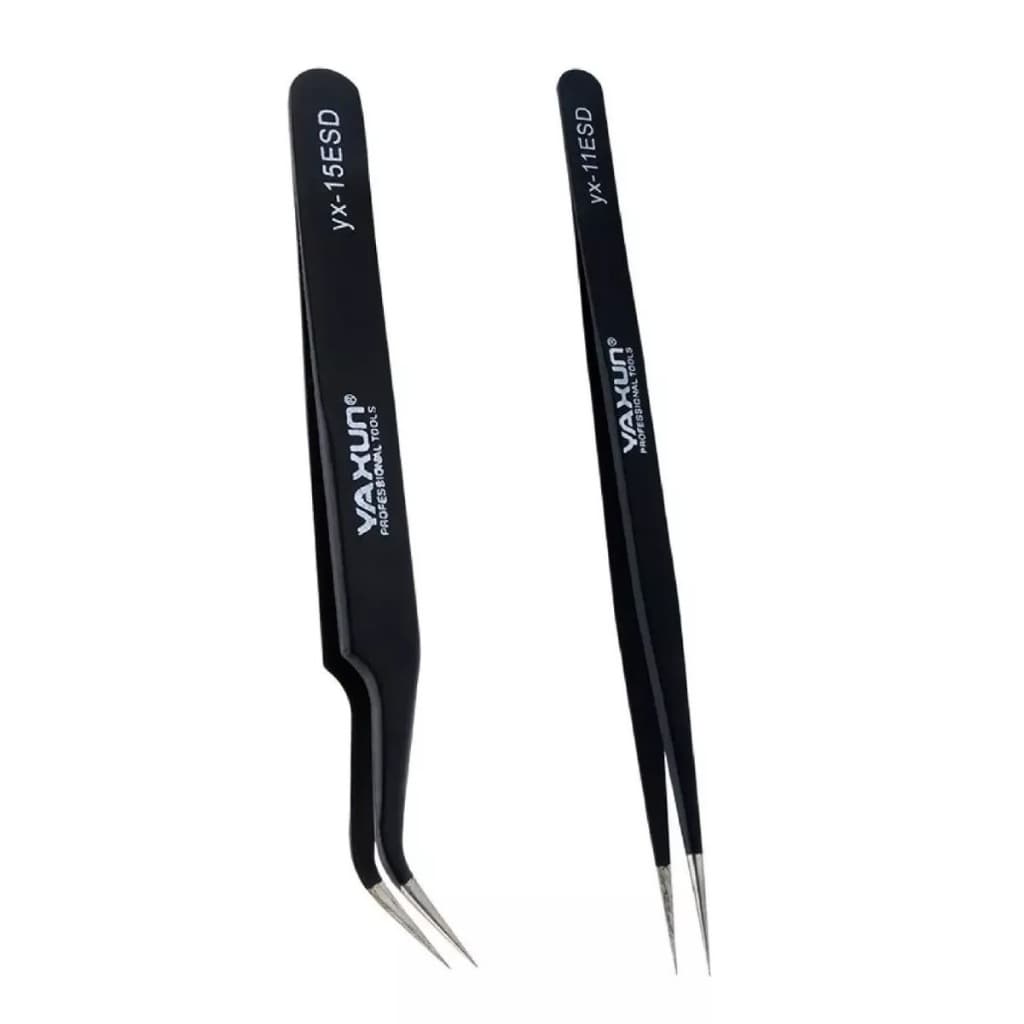 Kit 2 Pinças Antiestática Curva Yx15 E Reta Yx11 Esd Yaxun