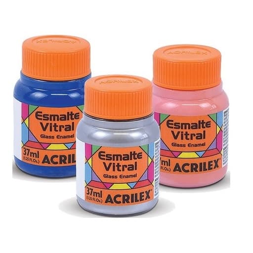 2 X Tinta para Vidro e Porcelana Esmalte Vitral 37m Acrilex - Cores a Escolher