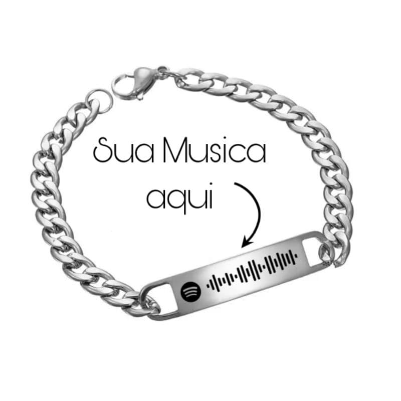 Pulseira Bracelete Qr code Spotify Masculino feminino Aço Inoxidável anti alérgico.
