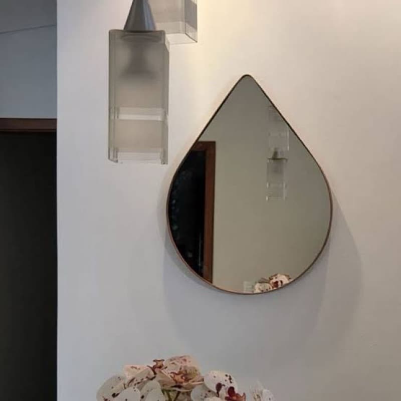 Espelho Formato Gota Orgânico Em Vidro Moderno Decoração