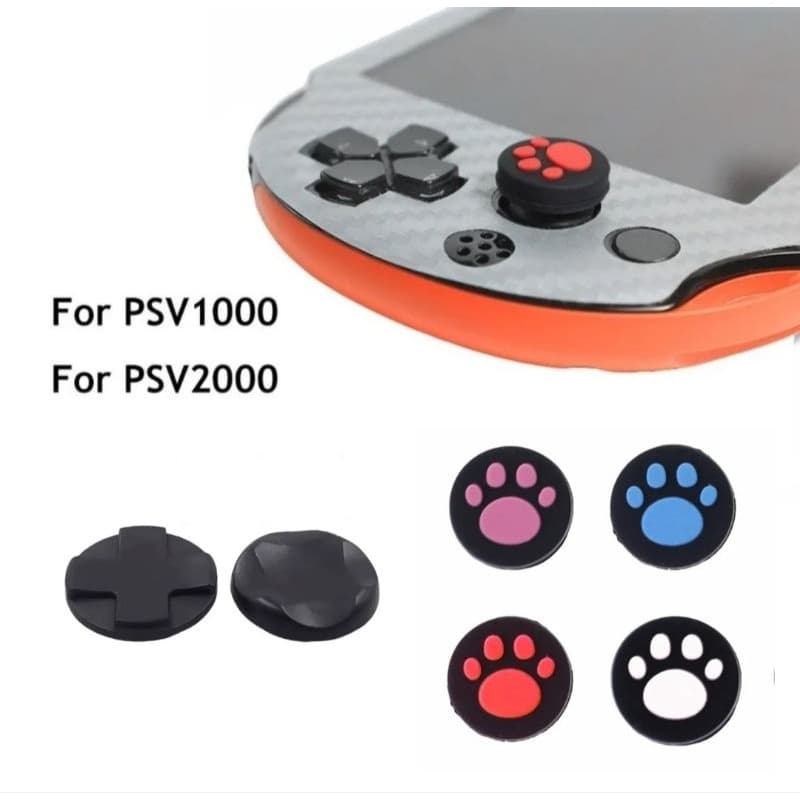Kit 2 Grips Pata analógico, 2 Joystick, Botões/Direcional fixação, para PS VITA Fat/Slim