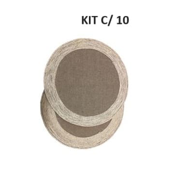 Kit 10 Sousplat De Sisal e MDF  (~35cm) - Descanso de prato / Jogo americano