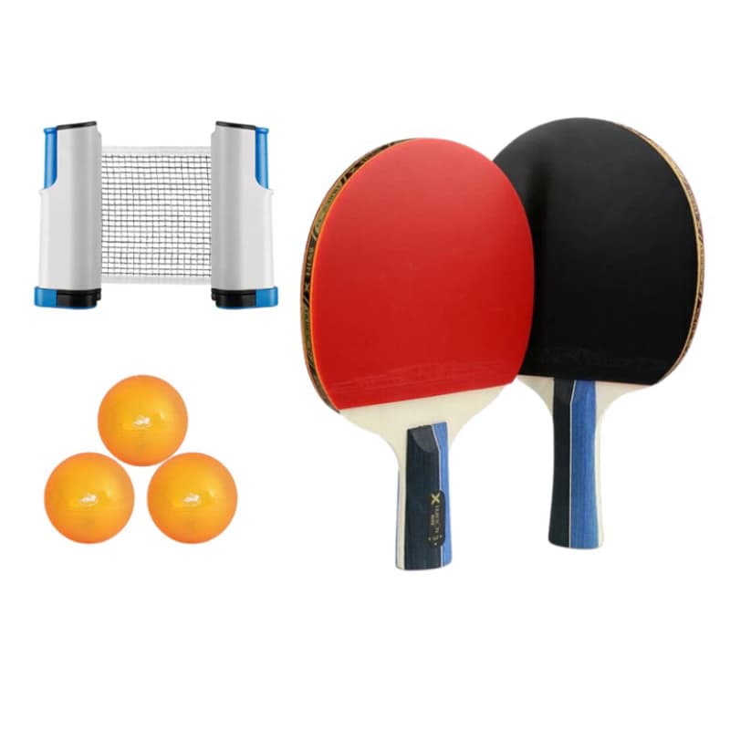 Kit 2 Raquete Bolinha e Rede Retrátil De Ping Pong Tênis de mesa Lisa com 3 bolinhas