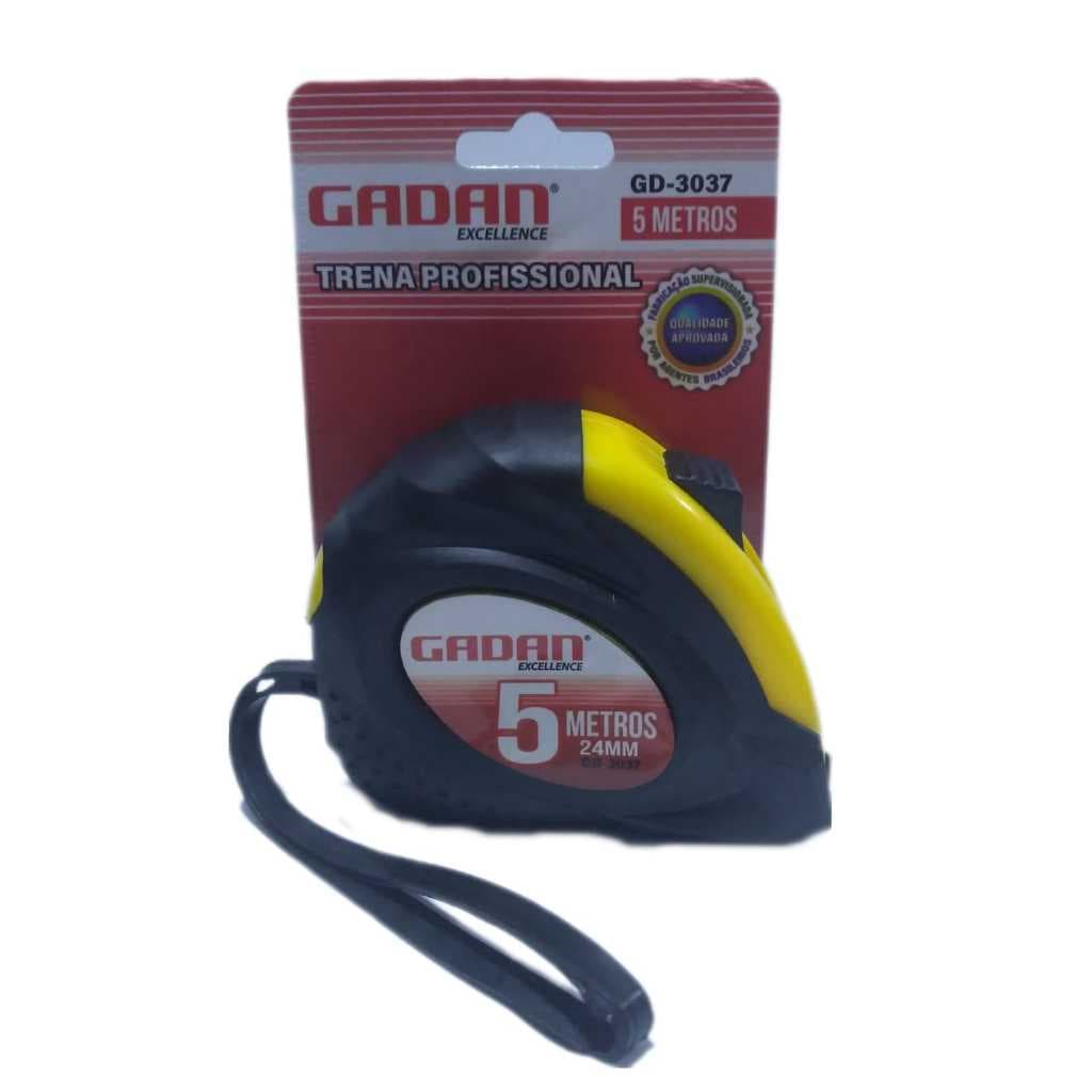 Trena Profissional 5 Metros Emborrachada com Trava - Gadan (Ponta Imantada) 5MX24MM