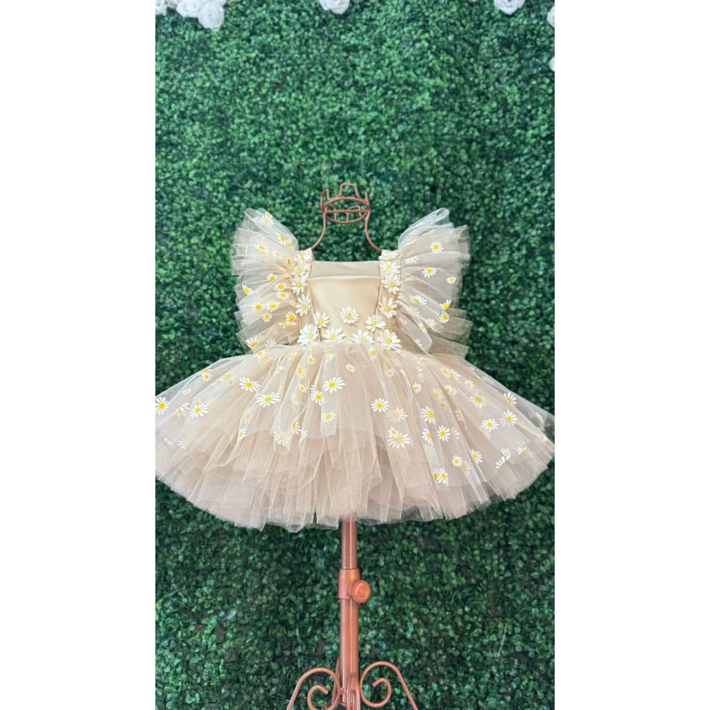 Roupa Vestido Jardim das Margaridas varias cores personalizado aniversario luxo infantil menina
