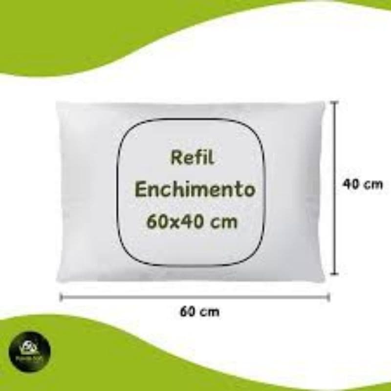 2 refil de almofada 60x40 cm fibra siliconada