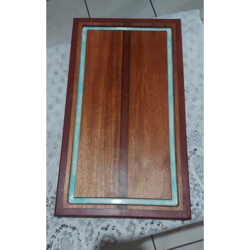 tabua corta carne churrasco corte multi-uso machetada canaleta resinada selada e tratada com sera de abelha