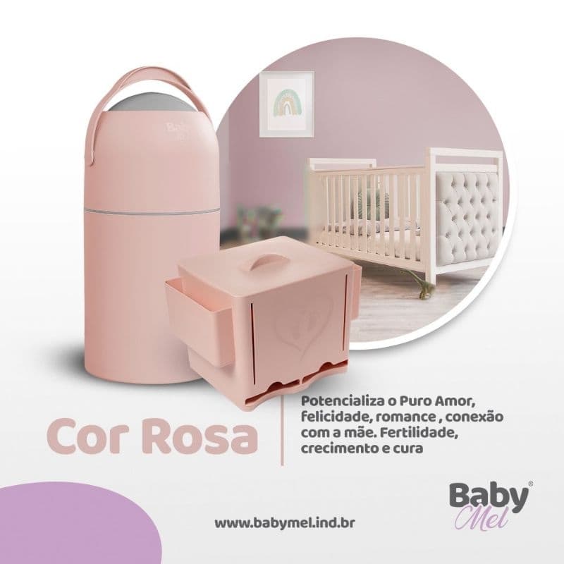 kit lixeira antiodor Baby Mel e organizador 3 em 1 fralda lenço