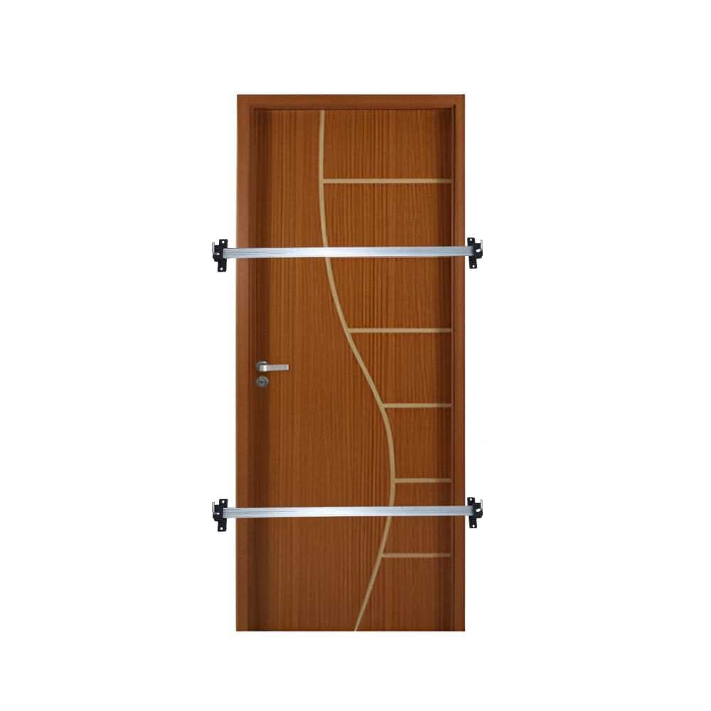 Tranca Para Porta 4 Suportes + 2 Barras De 1 Metro