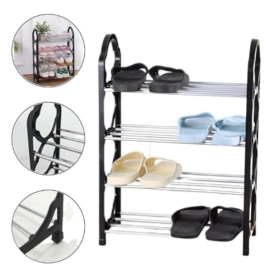 Sapateira 4 Andares Vertical Organizador Sapato Prateleira Até 8 Pares