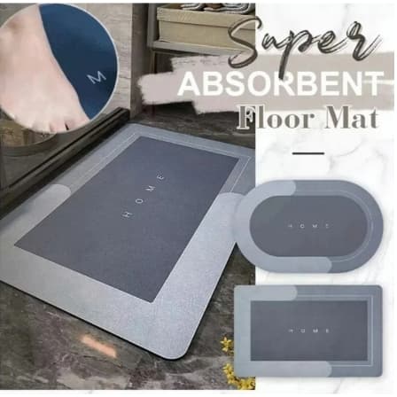 Tapete Antiderrapante de Banheiro Super Absorvente Secagem Rápida Chuveiro Cozinha Varanda 40×60cm