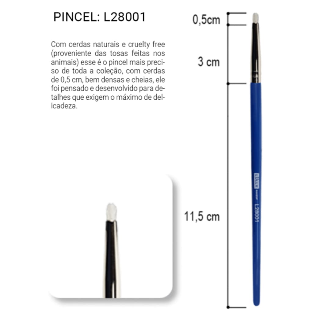 Pincel Lully Makeup L28001 - Pincel Lápis de Precisão