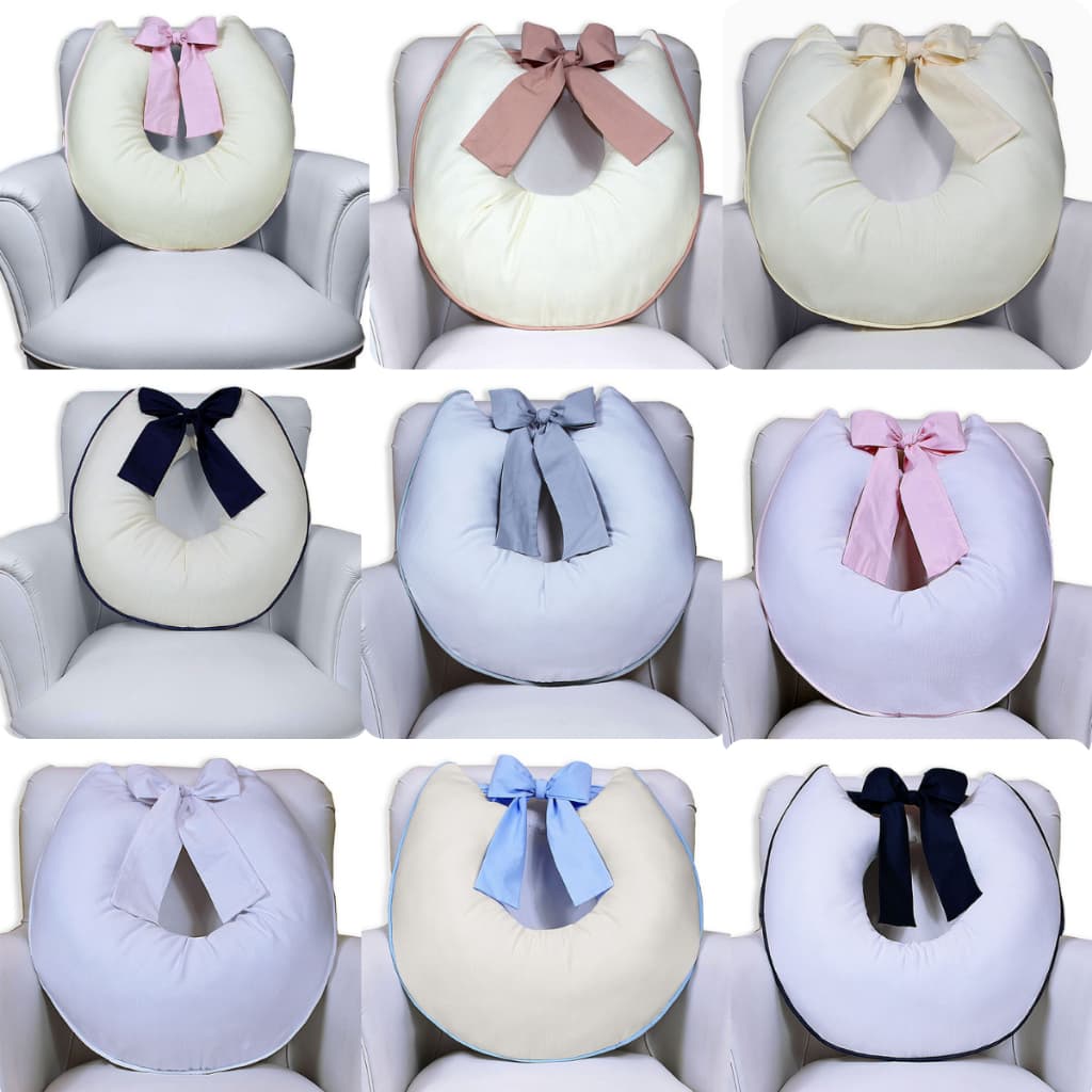 Almofada Para Amamentação Com Laço e Zíper 100% Algodão Mais Conforto Para Mamãe e Bebê