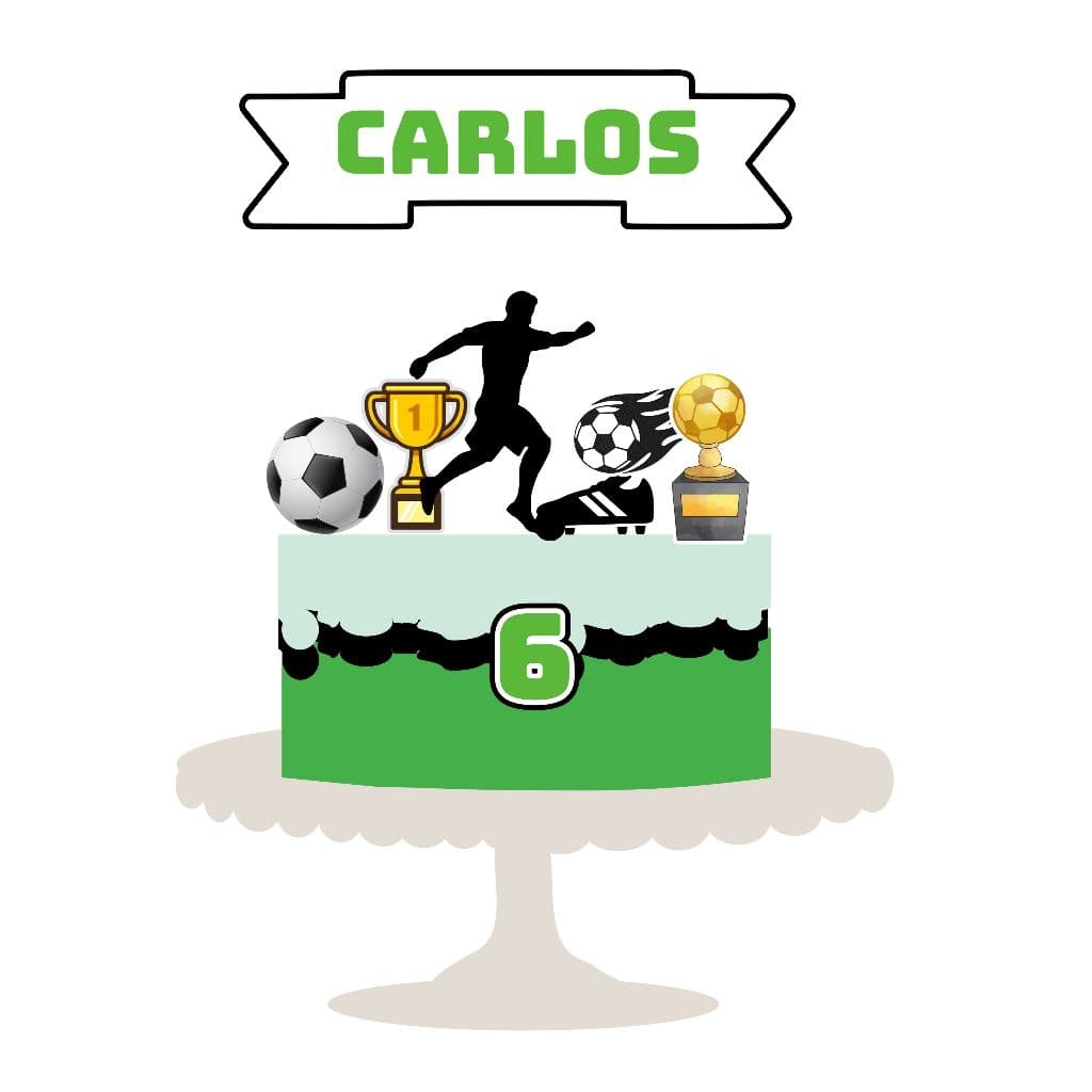 Topo de bolo Futebol