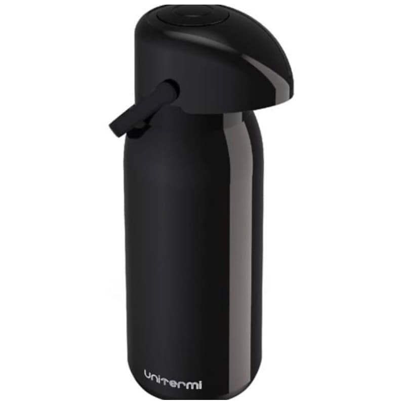 Garrafa Térmica de café 1 Litro Verona Unitermi De Pressão inox 1L Alça Ampola Vidro Chá Água